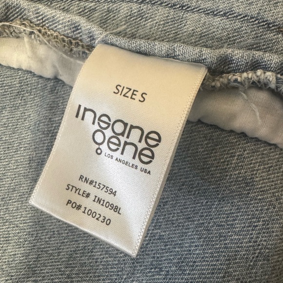 Insane Gene long denim jacket, Factory distressed and faded. Oversized size s - Picture 6 of 7